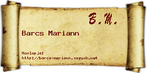 Barcs Mariann névjegykártya