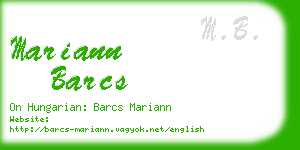 mariann barcs business card